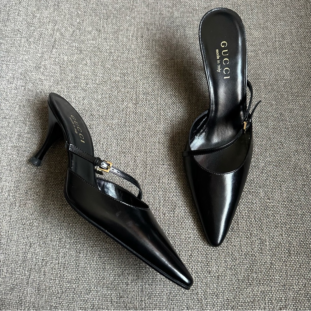 NEW Gucci Cruise black heels with box